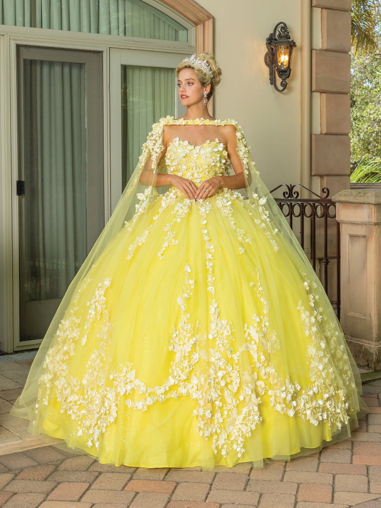 New Yellow Evening Gown Floor Length Formal Elegant Stunning 1725